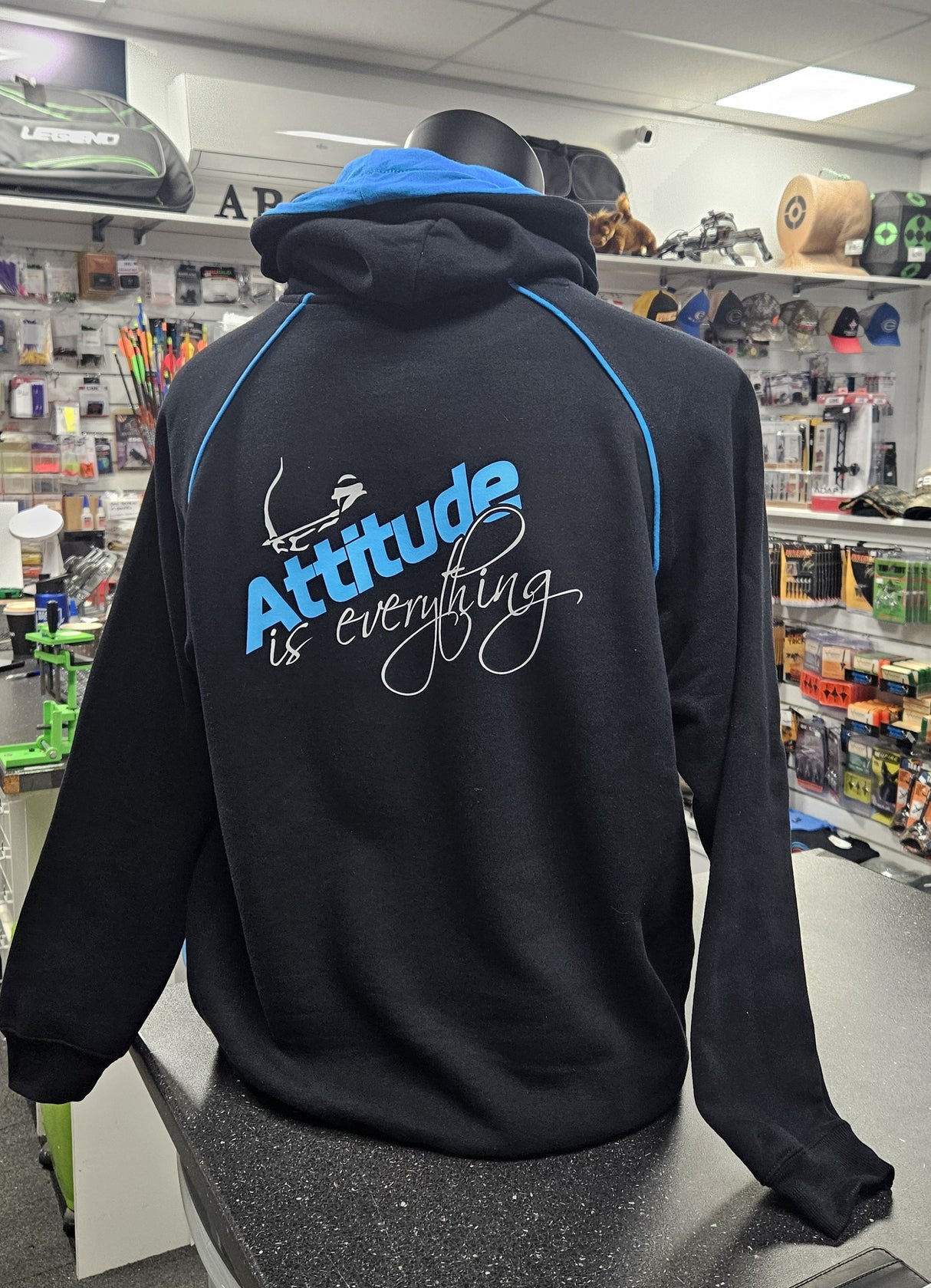 Attitude Archery Fleecy Hoodie Black / Blue